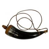 Bone Powder Horn - As is/ Cracked - 11" Long