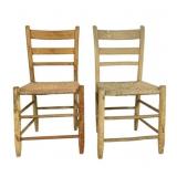 Pair of Primitive Chairs - 34 x 17 x 14