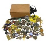 Lot of Assorted Pins, Keychains & More