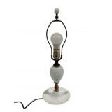 Vintage Hobnail Milk Glass Lamp 19.5"