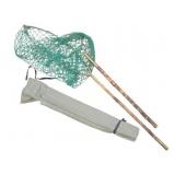 Vintage Flamed Bamboo Handle Folding Fishing Net