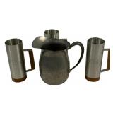 3 Selangor Pewter Tankards & Pitcher