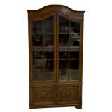 English Oak 2 Door Carved Bookcase