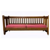 Vintage Mission Oak Settle Bench