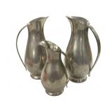 3 Royal Holland Pewter Pitchers