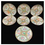 7 Rose Medallion China Plates - 8" Round