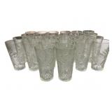 26 Vintage Glass Tumblers - 6" Tall