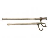 2 Antique Hook Tools - 46", 54" Long