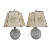 Pair of Vintage Glass Table Lamps 20"