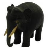 Carved Wood Elephant Figure 2x2.5x1