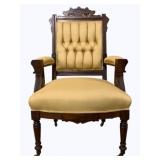 Victorian Carved Walnut Parlor Chair