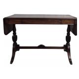 Mahogany Drop Leaf Window Table w/ Drawer