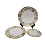 4pcs Royal Crown Derby "Green Derby Panel" China