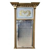 American Federal Carved Eglomise Panel Mirror