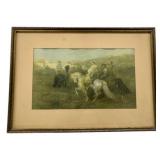 Vintage Framed Print, signed - 15 x 11