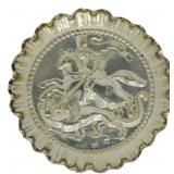 .800 to .900 Silver St. George Slaying Dragon Dish