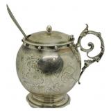 Circa 1860 English Coin Silver Mustard Pot