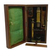 C.Verick 19th Century Microscope w/ Wood Case