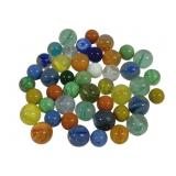 45 Vintage Glass Marbles w/ Bag