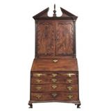 1783 American Oxbow Desk Signed Jacob Forster