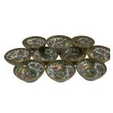 11 Rose Medallion Small Bowls - 3" Round