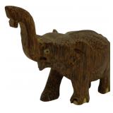 Vintage Wooden Elephant Figure 3x3.5x1.5
