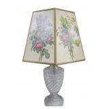 Vintage Glass Table Lamp w/ Hexagonal Lampshade