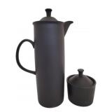Wedgwood Black Basalt Coffee Pot & Sugar Bowl