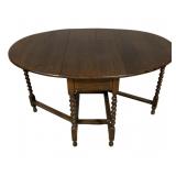 Barley Twist Gate Leg Oak Table