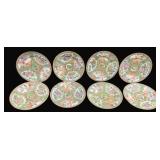 8 Rose Medallion China Plates - 6" Round
