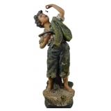 Chalk Boy Eating Cherry Statue 27"