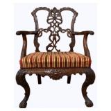 Heavily Carved Chippendale Mahogany Chair