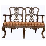 Heavily Carved Chippendale Settee