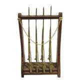 4 Rifle Letter Openers w/ Stand - 5 x 8 x 3