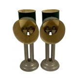 Pair 19th Century Candle Reflector Lamps