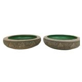 Pair of Vintage Pottery Planters - 2 x 9.5