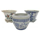 3 Ceramic Planters - 5" Tall