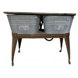 Galvanized Double Washtub with Lid
