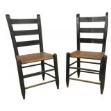 Pair of Primitive Chairs w/ Hide Seats