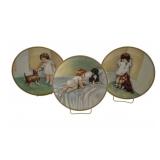 3 Bessie Pease Gutman Plates w/ Stand - 8.5'