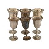 6 Silver Plated Goblets - 5.5', 7.5'