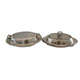 2 Silver Plated Covered Dishes - 12 x 8