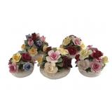 5 Aynsley Bone China Flowers - 3 x 3, 4 x 4