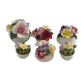 6 Porcelain Aynsley, Coalport & Etc Flowers