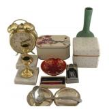 Lot of Assorted Items Clock, Vase & More