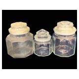 3 Glass Jars - 7', 5', 4' Tall