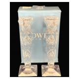 Pair Towle Crystal Candleholders w/ Box