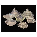 Lot of Assorted Glass Covered Dishes & More