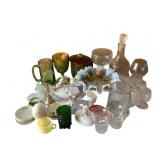 Lot of Assorted Glass Decor & More