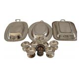 Lot of Silver Plated Covered Dishes & More